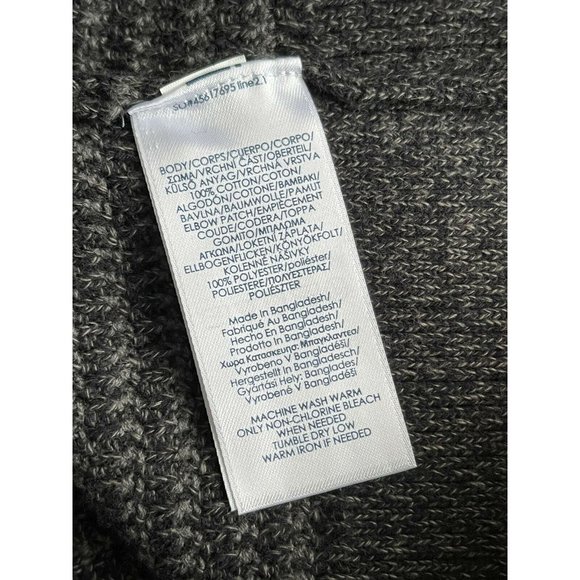 🔧Men's Sweater Big Tall Size 2XL Chaps Button Mock Sweater Charcoal - Picture 9 of 12